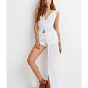 Forever21 | Lace Maxi Wrap in White | SM